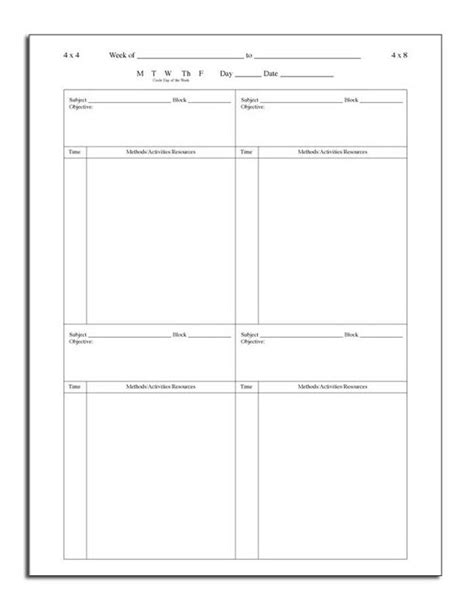 Block Scheduling Lesson Plan Template Flyer Template