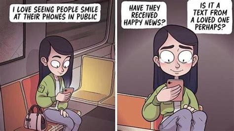 i love seeing people smile at their phones in public know your meme