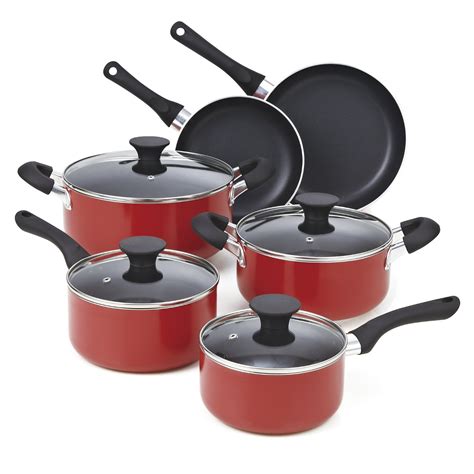 cookware nonstick cook piece sets amazon kitchen aluminum handle dishwasher collection deen paula soft shopping tools farberware safe gibson stay