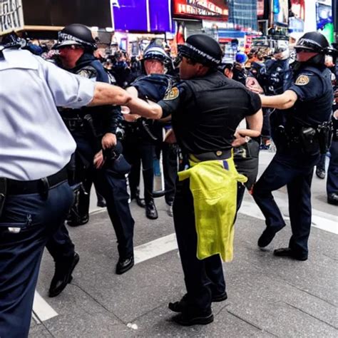 Police Officers Arresting Each Other In Time Square Stable Diffusion