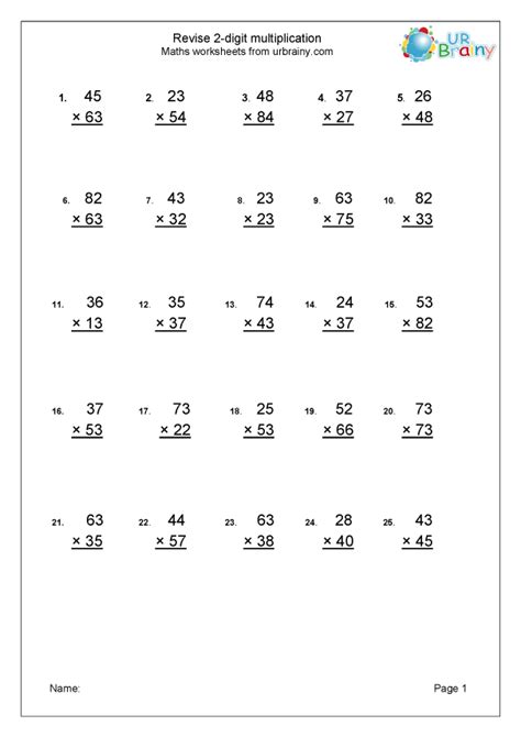 Revise 2 Digit Multiplication Multiplication By