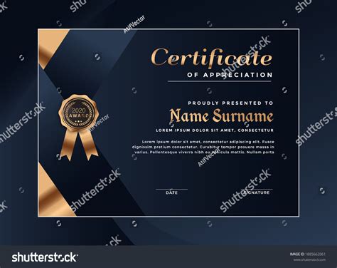 Certificate Appreciation Templatetrendy Geometric Design Award Stock