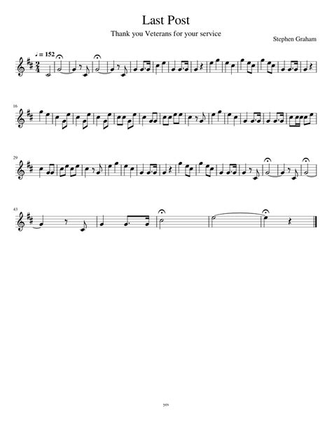 Last Post Sheet Music For Trumpet In B Flat Solo