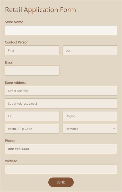 Free Retail Application Form Template 123formbuilder