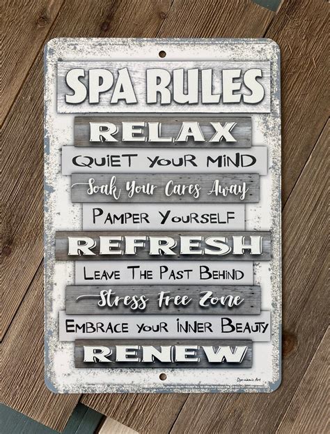 Spa Rules Sign Commercial Sign Hot Tub Sign Metal Sign Etsy