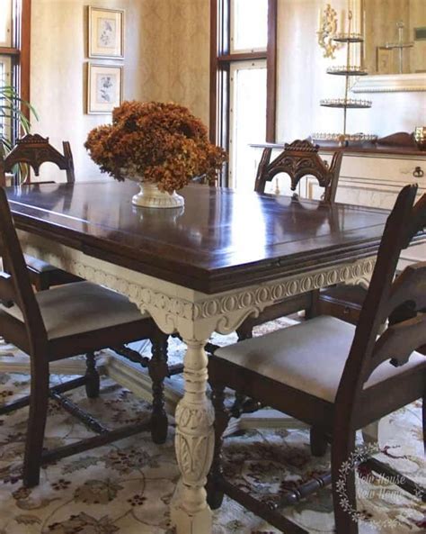 We only have high ceilings in the living room and edit: How to update an old dining room set | Dining room table ...