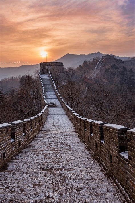 Great Wall Of China Great Wall Of China Sunrise Wonders Of The World