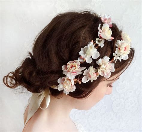 Cream Wedding Hair Accessories Ivory Flower Hair Wreath