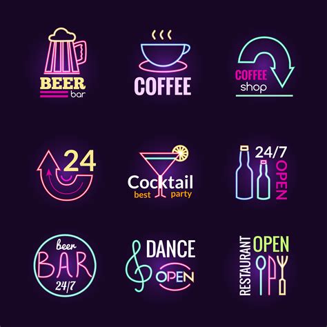 Neon Signs Set 465810 Vector Art At Vecteezy