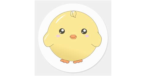 Cute Kawaii Yellow Chick Stickers Zazzle