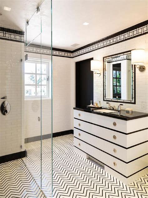 White Bathroom Tiles With Black Border Rispa
