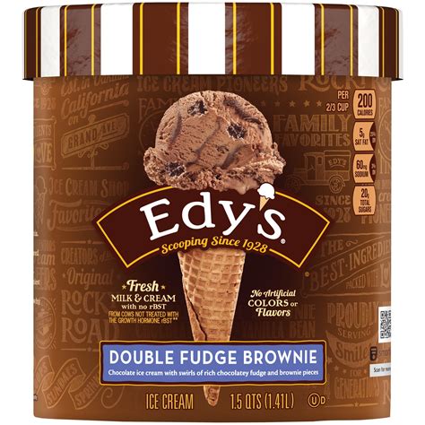 Edysdreyers Double Fudge Brownie Ice Cream 15 Qt Tub