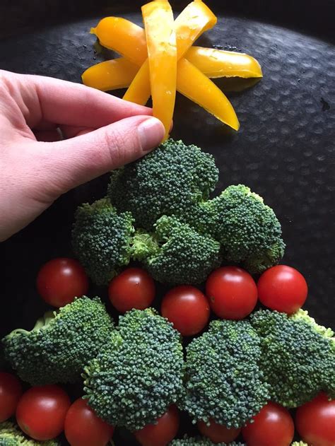 Christmas Tree Shaped Vegetable Platter Appetizer Tray Recipe