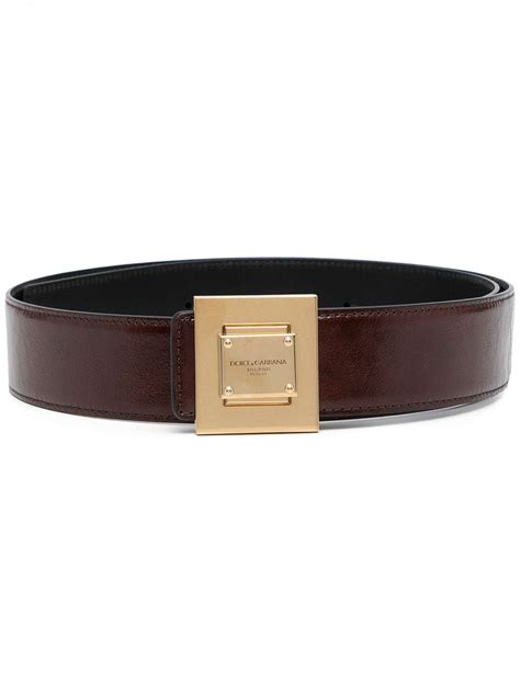 Dolce Gabbana Engraved Logo Leather Buckle Belt Farfetch