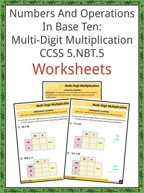 5th Grade Numbers And Operations Base Ten Worksheet With Answers