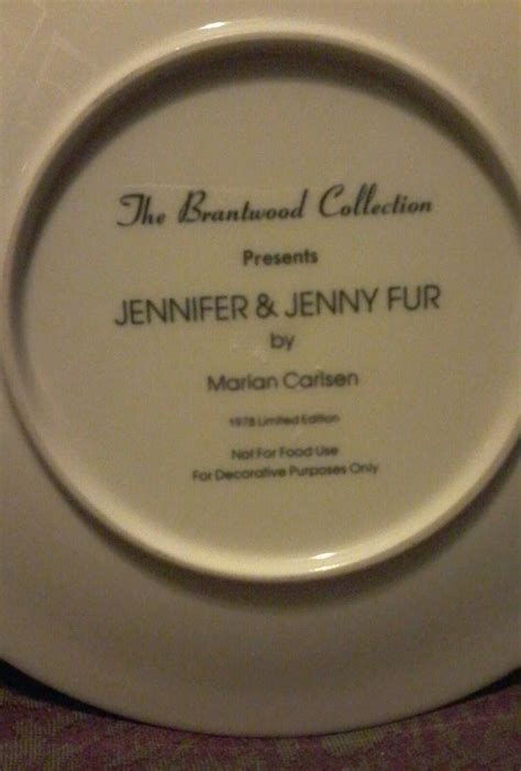 The Brantwood Collection Jennifer And Jenny Fur 1978 Ltd Edition Collectors Plate 1725370820
