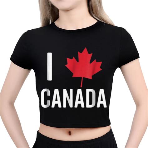 Original I Love Canada With Red Maple Leaf Heart Canada Day Shirt