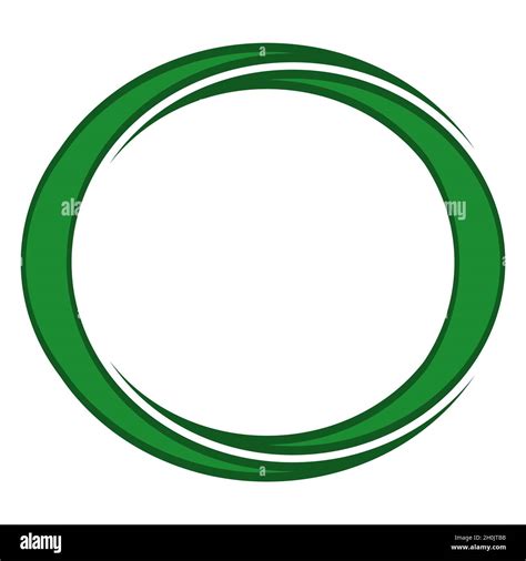 Two Crescent Moons Of Green Color In A Round Elegant Frame In Islamic