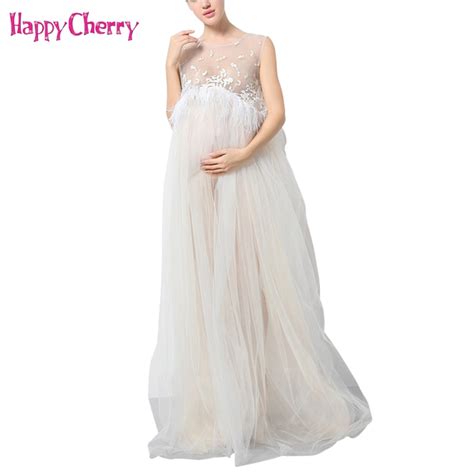 Maternity Photography Props Maxi Women Pregnancy Dress For Fancy Photo Shoot Lace Gown Elegant