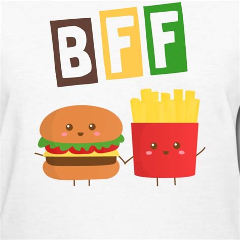 Rusty Doodle Kawaii Burger And Fries Who Are Bffs Womens T Shirt