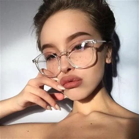 Gafas Redondas De Moda Con Montura Clara Para Mujer Gafas De Miopía