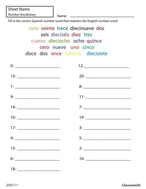 10th Grade Spanish Worksheets
