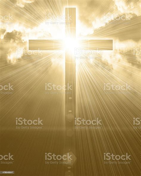 Glowing Cross In Sky Stock Illustration Download Image Now