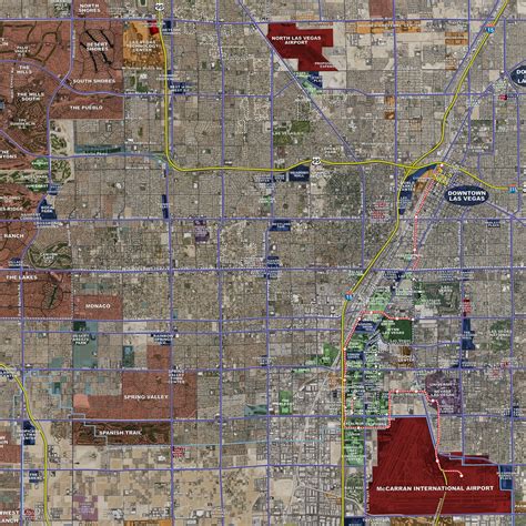 Maps of the las vegas strip, downtown las vegas and some casino floor plans. Las Vegas - Rolled Aerial Map - Landiscor Real Estate Mapping