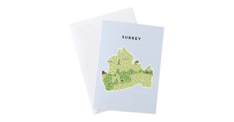 Surrey Illustrated Card Greetings Card Surrey Greetings Cards