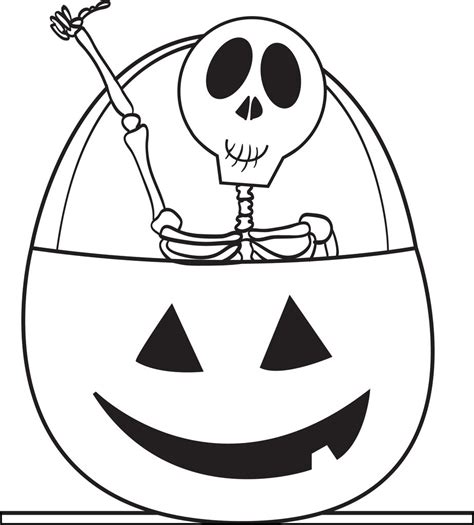 I don't find halloween scary, i find it extremely fun! Printable Halloween Skeleton Coloring Page for Kids #3 ...