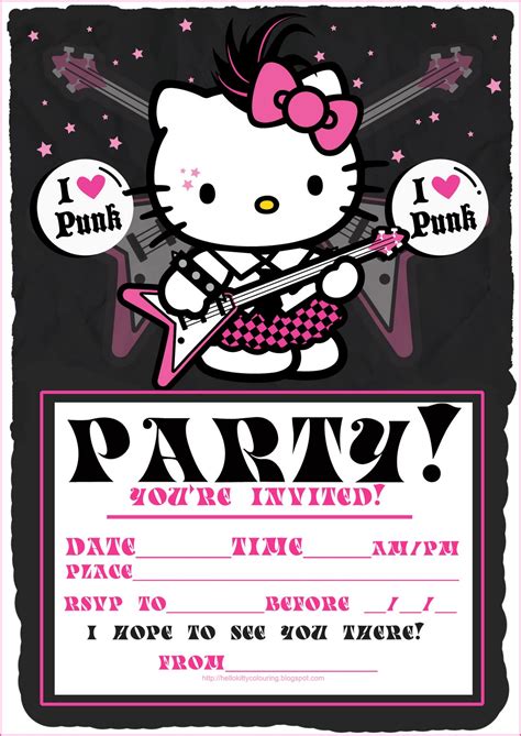 Hello Kitty Coloring Hello Kitty Party Invitations