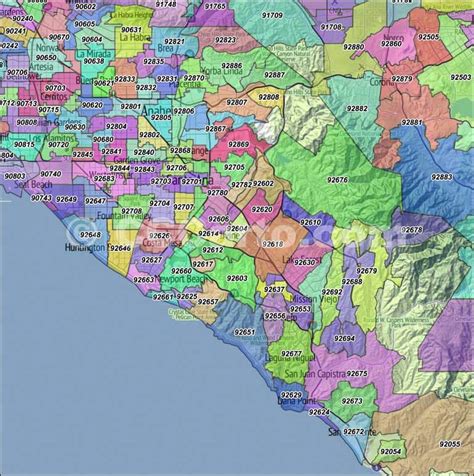 Orange County California Zip Code Map Map Of Garden