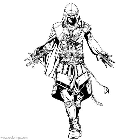 Assassin S Creed Ezio Coloring Pages Xcolorings Com