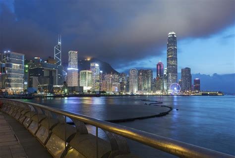 Victoria Harbor In Hong Kong At Dusk Stock Image Image Of Beautiful