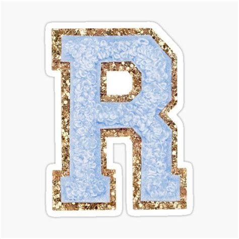 Preppy Blue Varsity Letter R Sticker By Riley1025 In 2022 Varsity