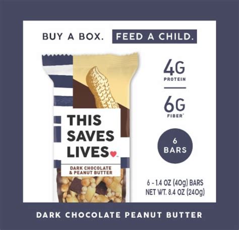 This Saves Lives Dark Chocolate And Peanut Butter Protein Bars 6 Ct 1 4 Oz King Soopers