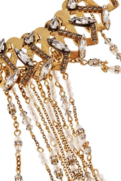 Erickson Beamon Hung Up Gold Plated Swarovski Crystal Body Chain