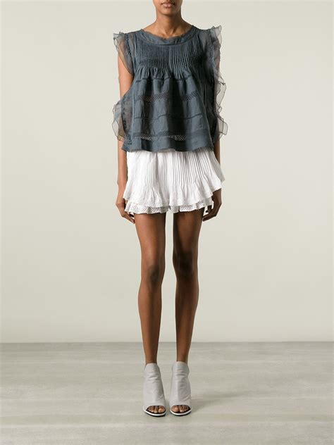 Isabel Marant Oriane Ruffled Skirt In White Lyst