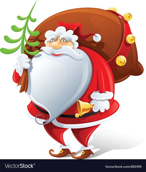 Santa Claus With Sack And Bell Royalty Free Vector Image