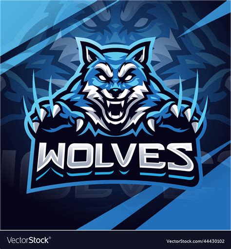 Wolves Esport Mascot Logo Design Royalty Free Vector Image