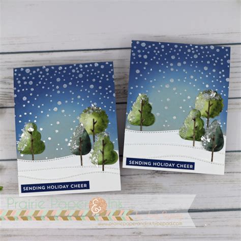 Prairie Paper And Ink Easy Snowy Scene Cards W Distress