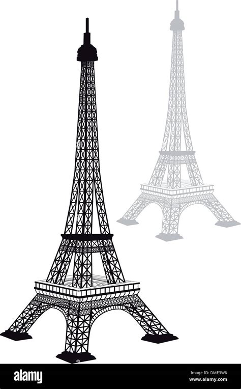 Silueta De La Torre Eiffel Vector Imagen Vector De Stock Alamy