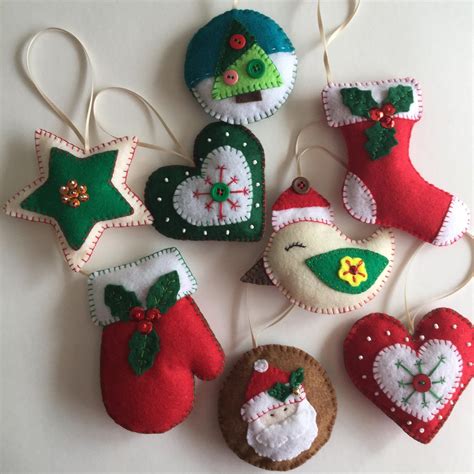 Fieltro Adornos De Navidad Decoraciones De Navidad Adornos Etsy España Felt Christmas