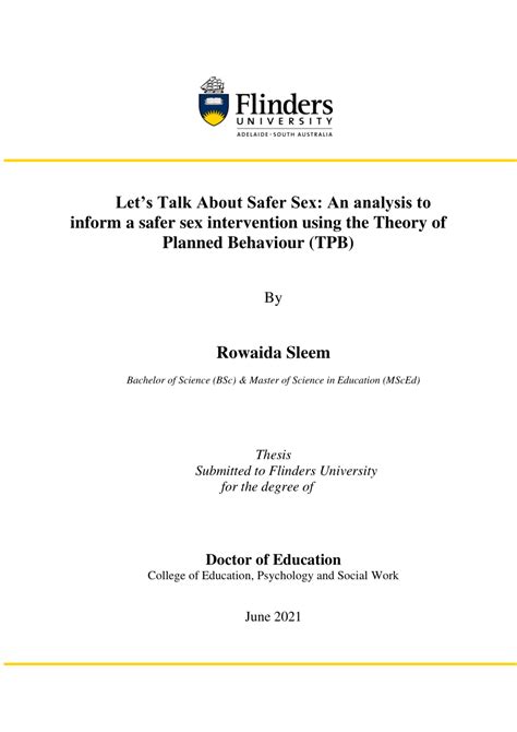 Pdf Lets Talk About Safer Sex An Analysis To Inform A Safer Sex Intervention Using The