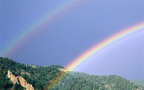 Double Rainbow Over The Mountains Wallpaper Nature And Landscape