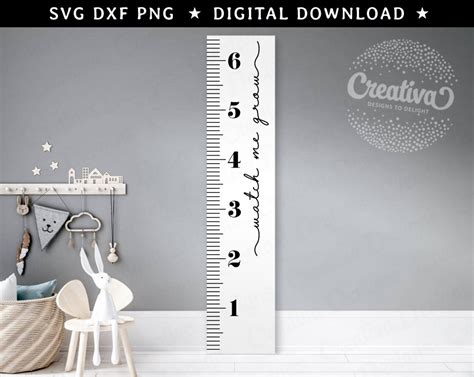 Growth Chart SVG DXF PNG Growth Ruler Svg Watch Me Grow Svg Etsy