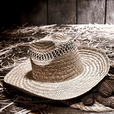 Farmer Straw Hat Photograph By American West Decor By Olivier Le Queinec
