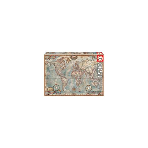 Educa Political Map Of The World Puzzle Rompecabezas 1500 Piezas