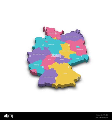 Alemania Mapa Político De Las Divisiones Administrativas Estados