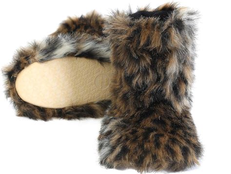 Winter Warm Womens Faux Fur Bootie Slippers Fuzzy Comfy